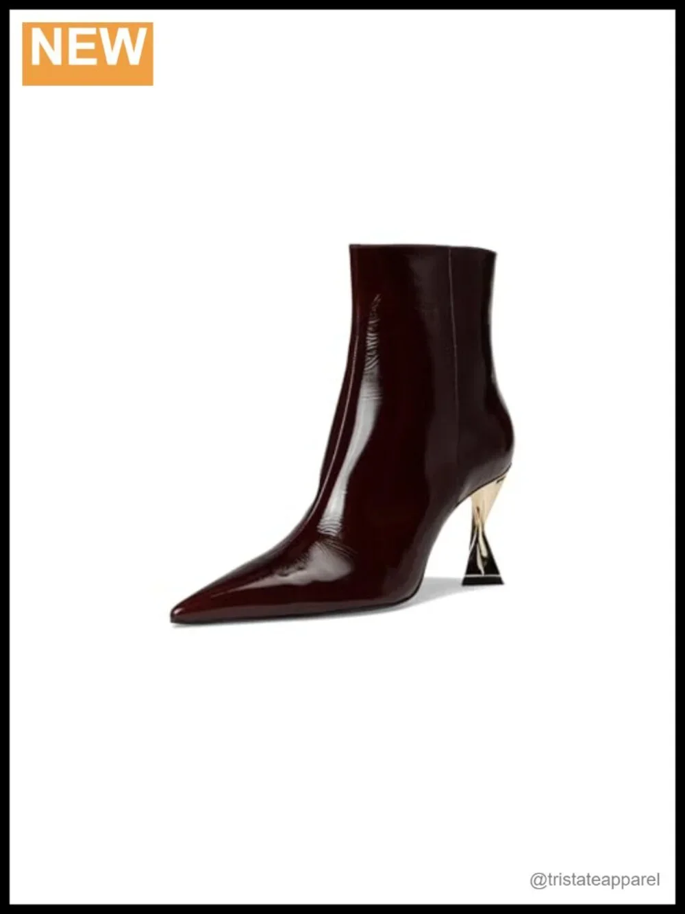 Women's Patent Leather Stiletto Ankle Bootie Zip Closure Pointed Toe